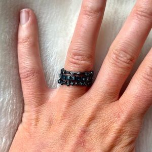 Gun Metal Kendra Scott Ring Set of 3